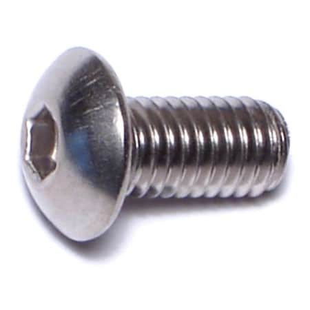 Midwest Fastener M5-0.80 Socket Head Cap Screw, Button, Plain Stainless Steel, 10 mm Length, 10 PK 75561